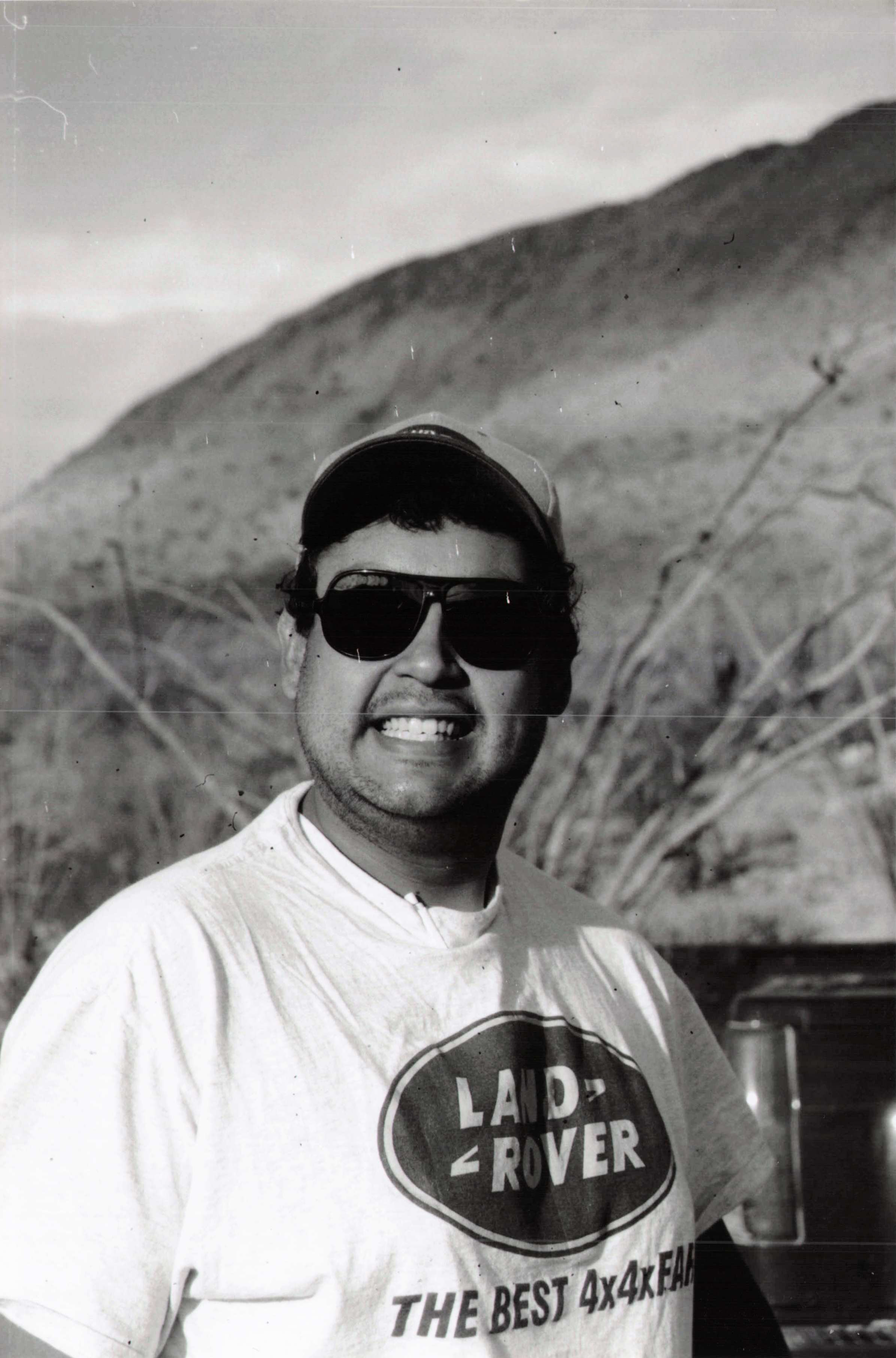 Lawrence Quiroz in Baja California — Land Rover shirt, big smile
