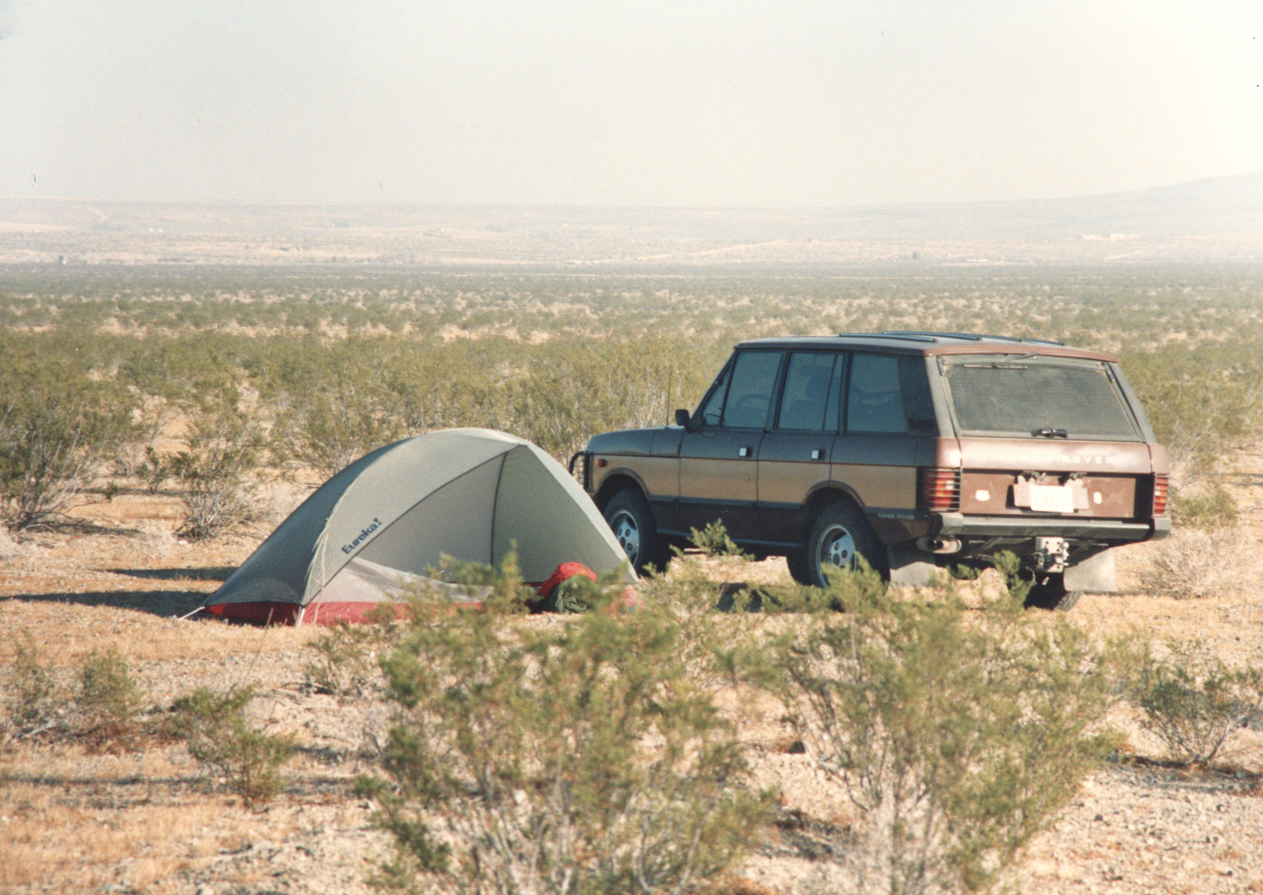 Range Rover at a desert camp, circa 1985–1989