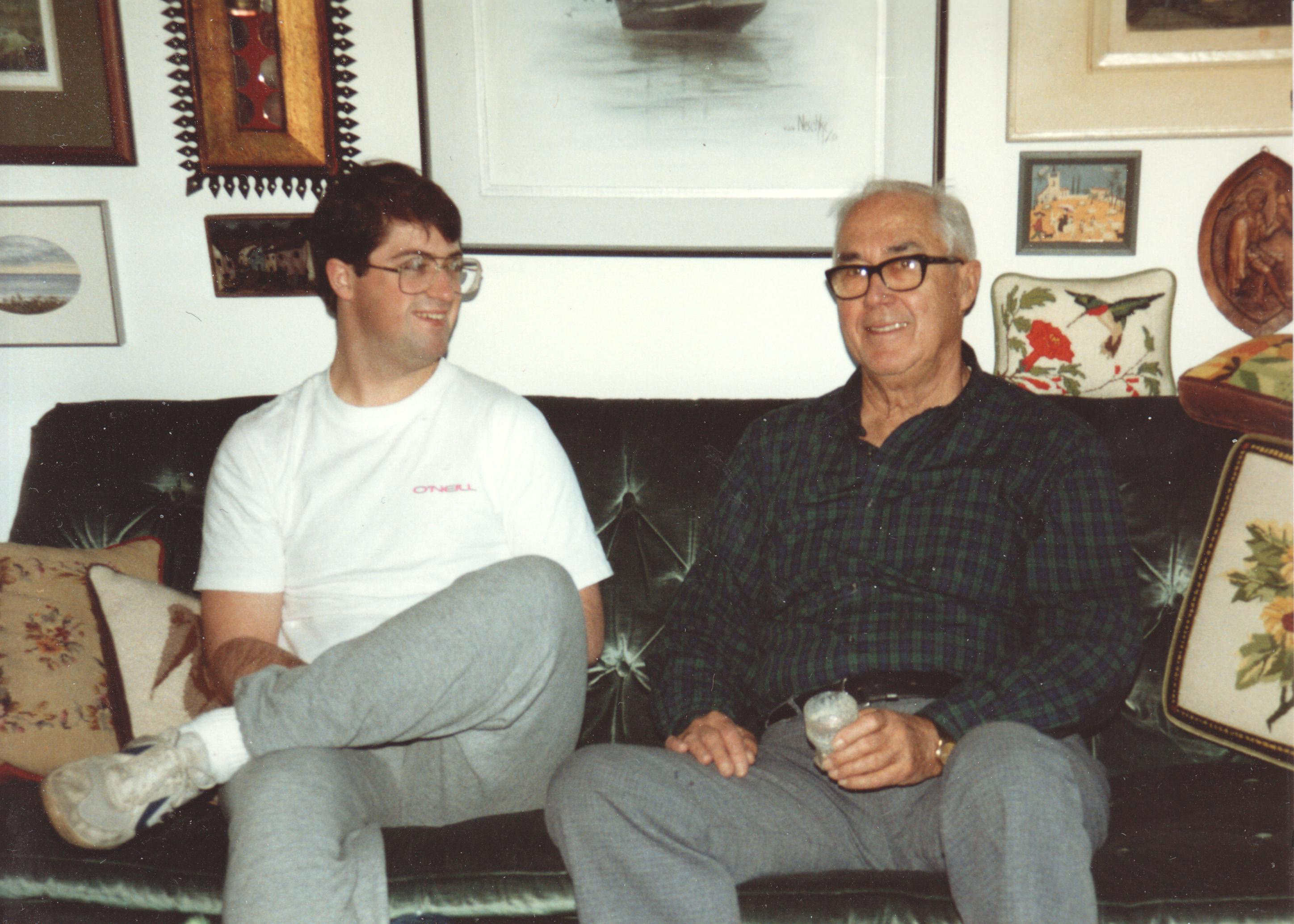 Fred and Gramp on the sofa