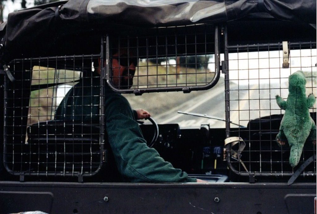 First drive. Godzilla on the dash — the only way to kill him now is with a nuclear weapon.