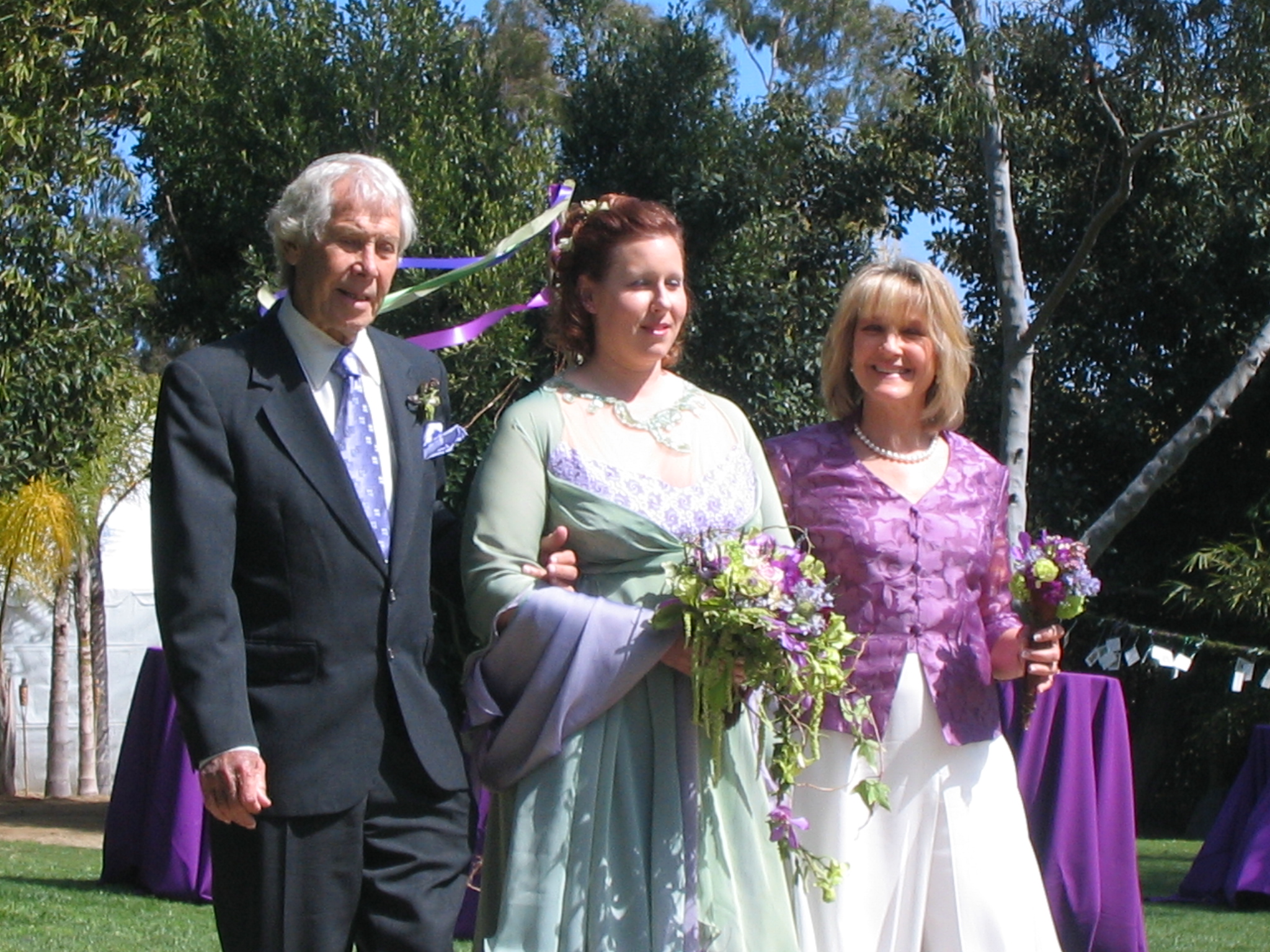 George walks his daughter [[becke-shulman|Becke]] down the aisle at her wedding, April 2006 — Becke's mother at right