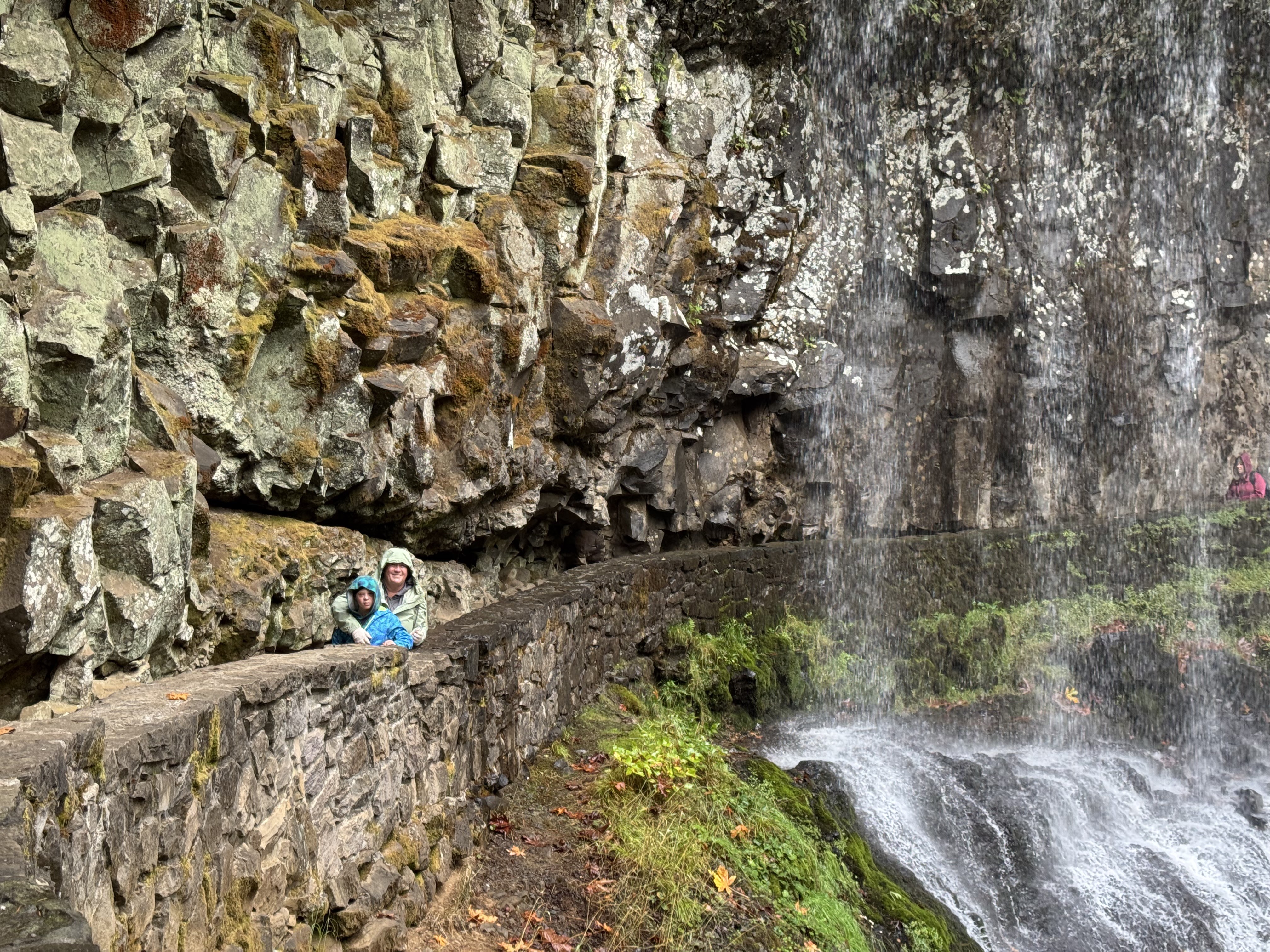 At the base of the falls