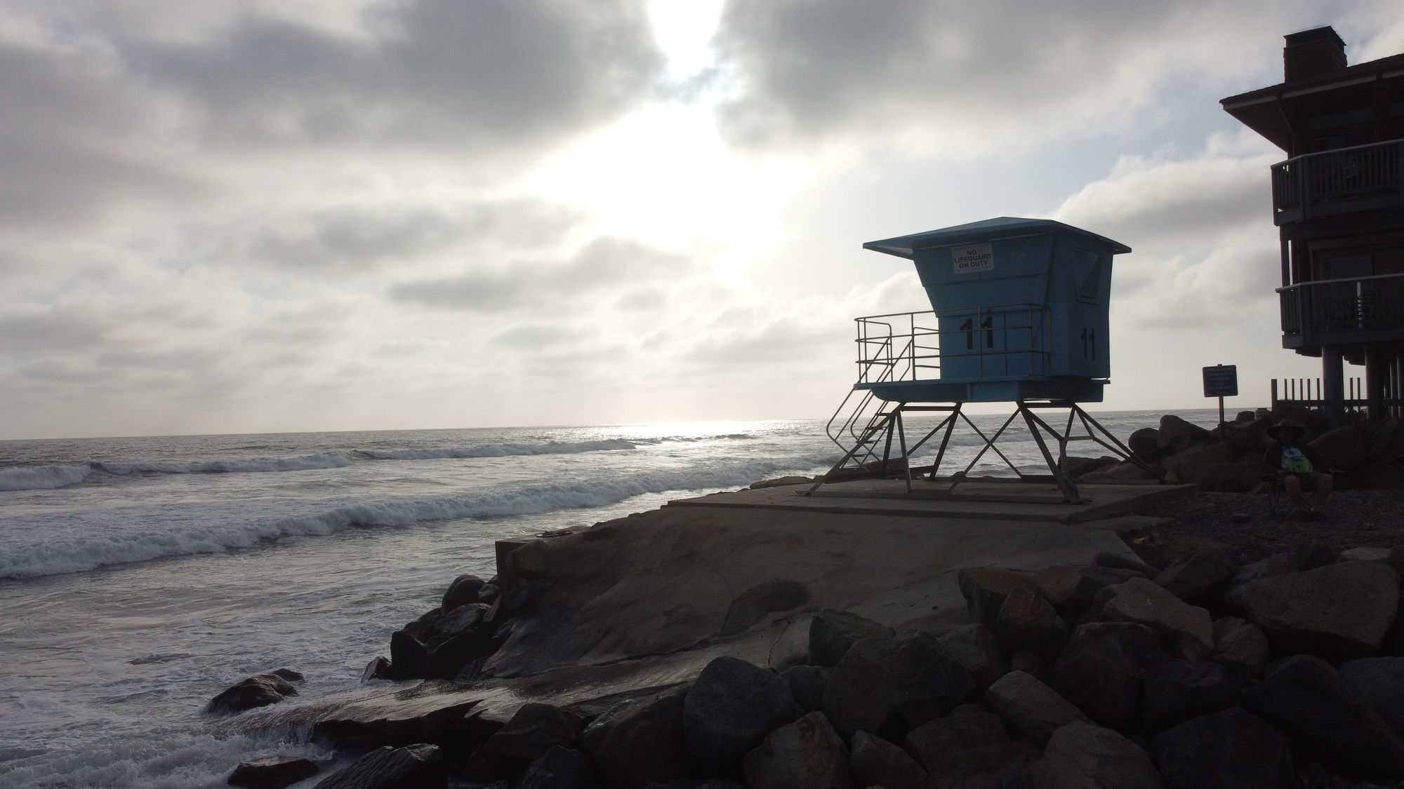 Backlit, overcast.