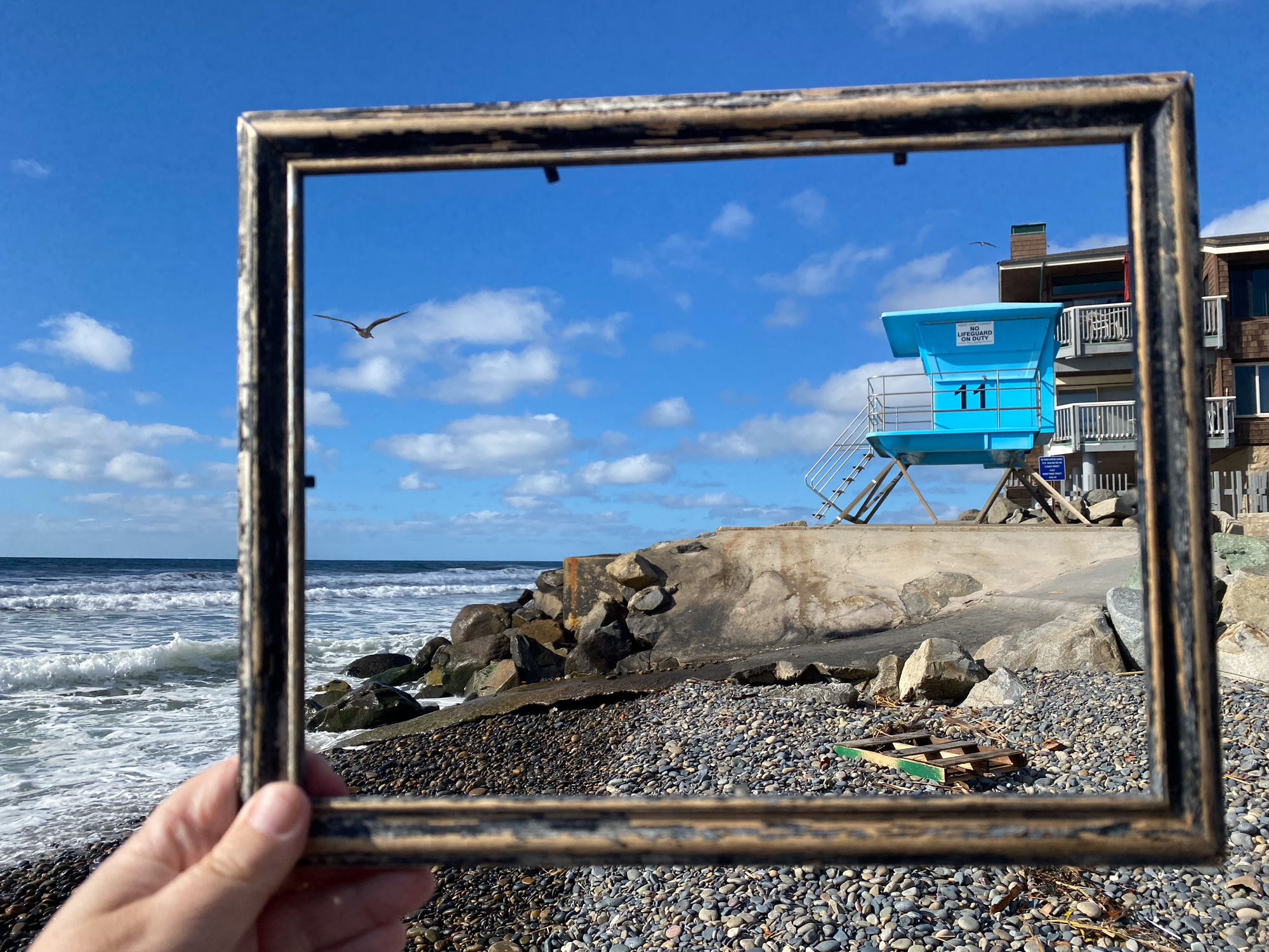 Framing the tower with an actual picture frame.