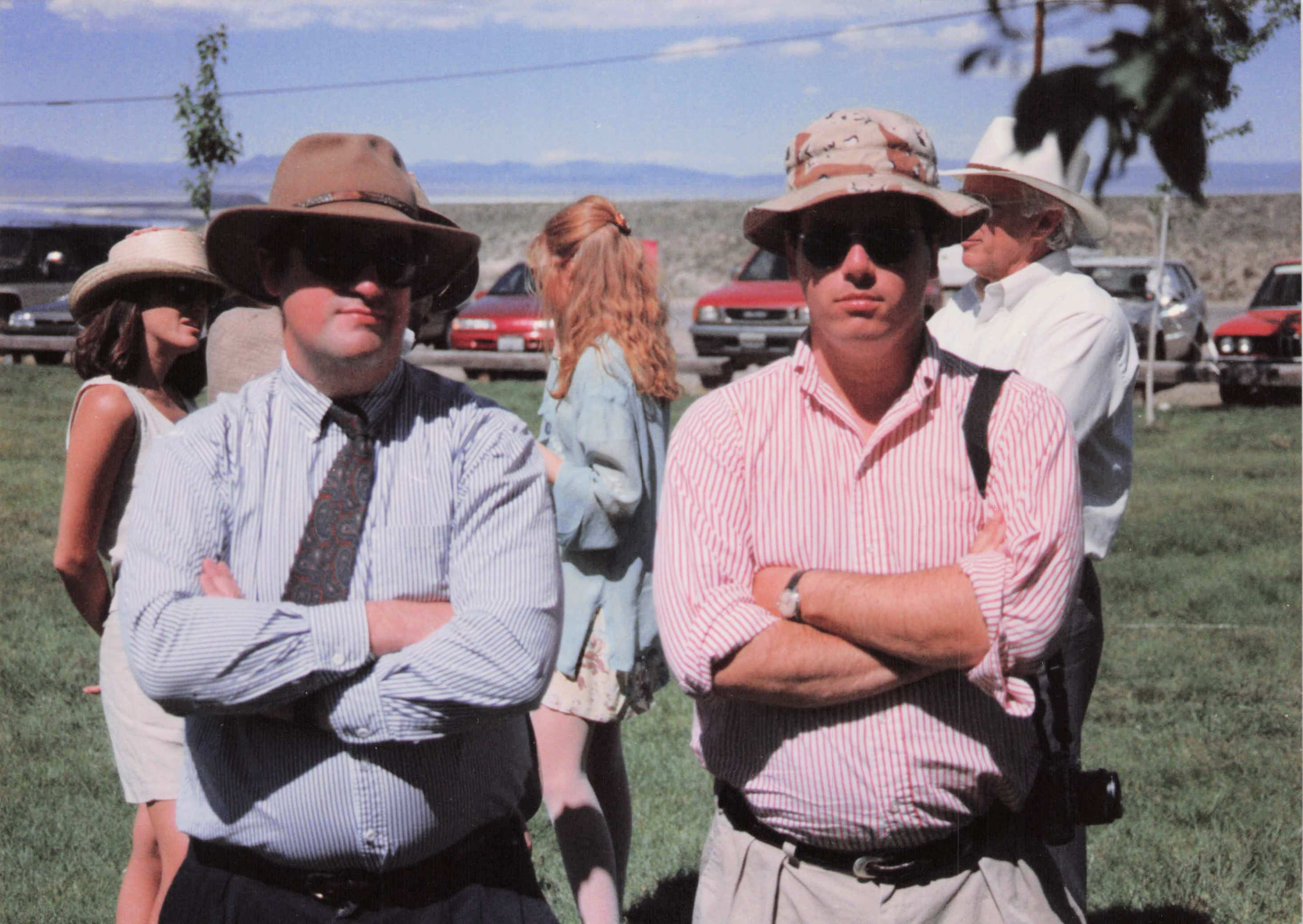 Kip and Fred outdoors, arms crossed — early-mid 1990s