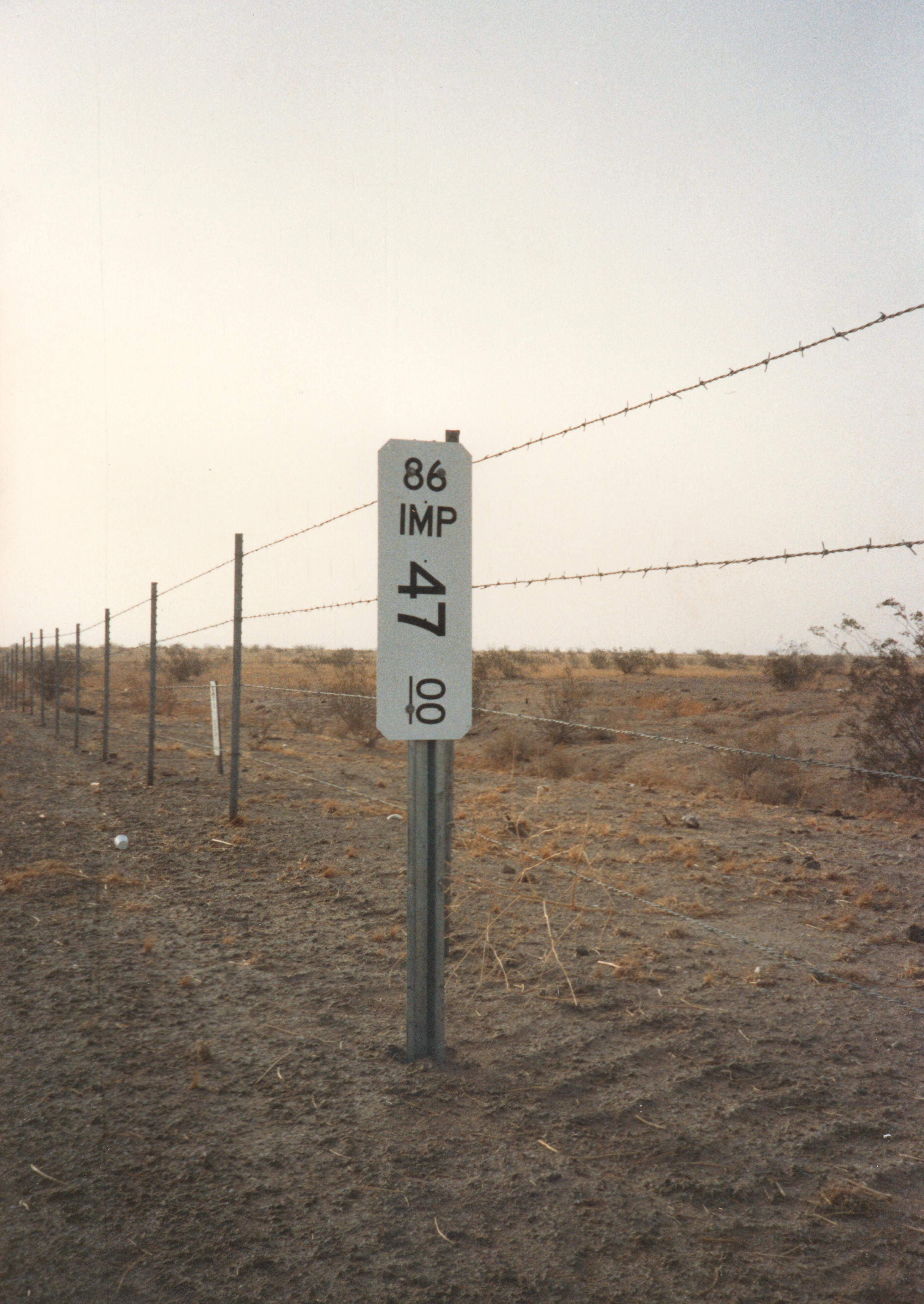 Highway 86, Imperial County — mile marker 47.00. A deliberate shot.