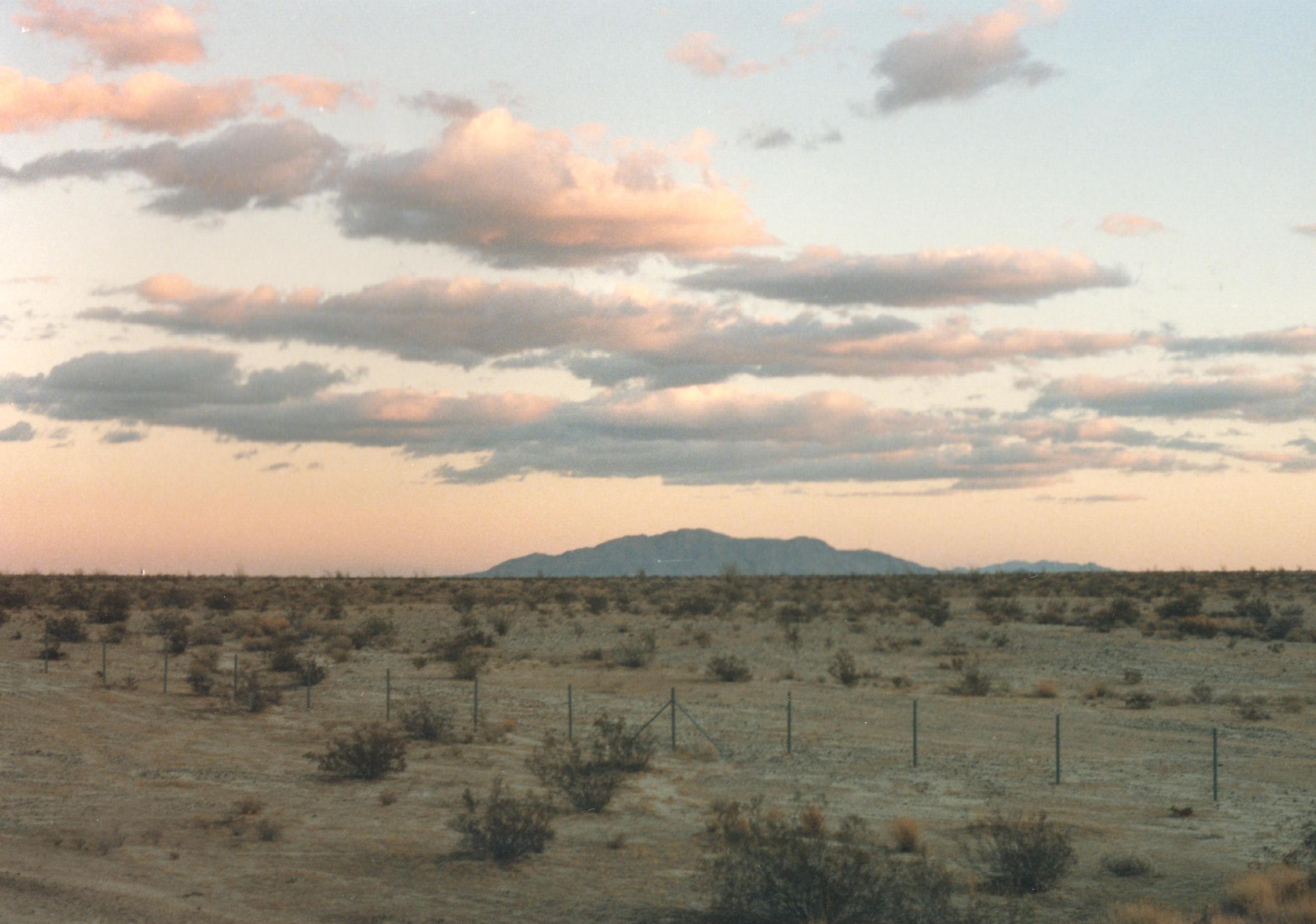 Imperial Valley desert sunset with Mount Signal, late 1980s–early 1990s