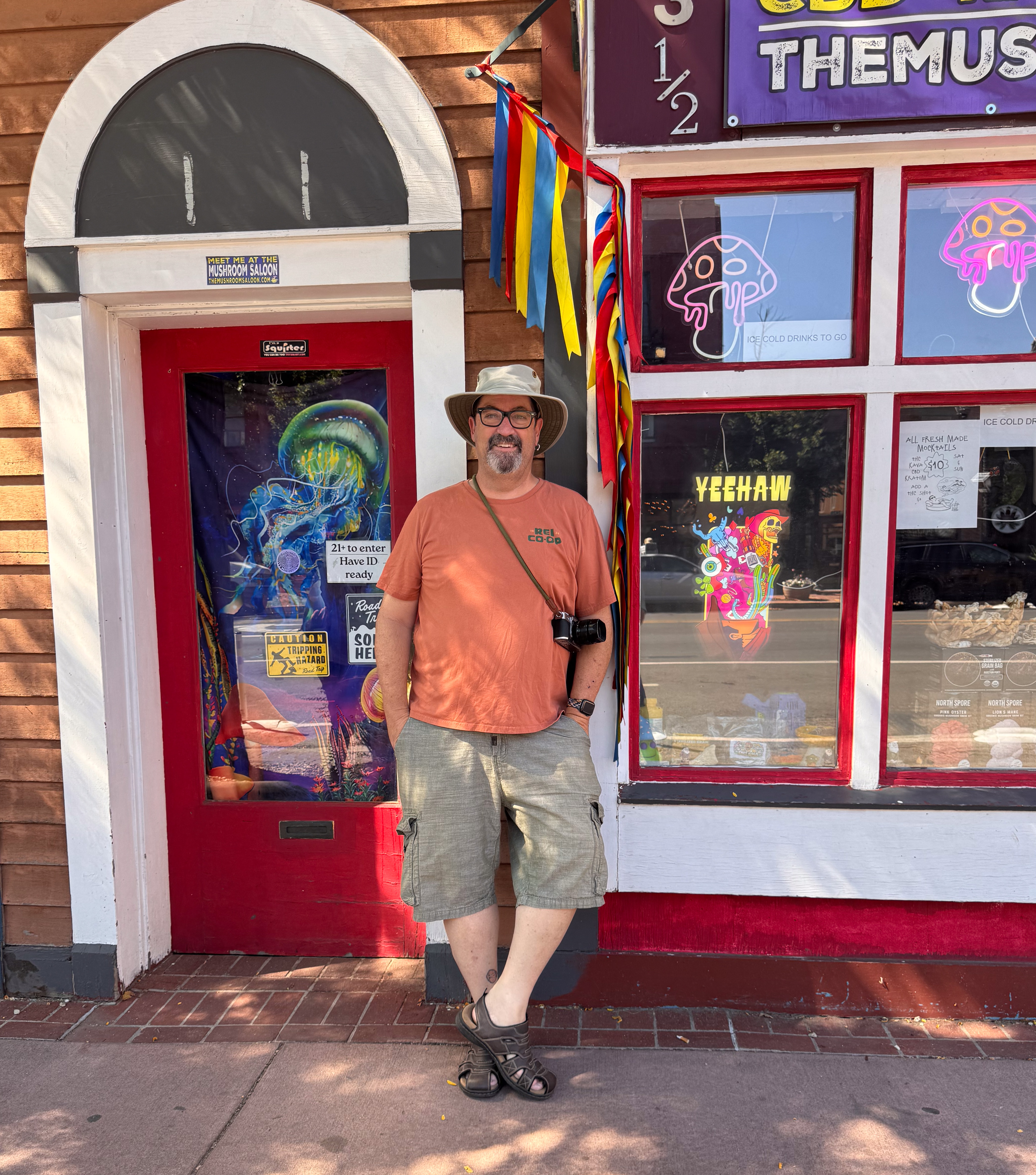 Fred outside the Mushroom Saloon in Old Colorado City.