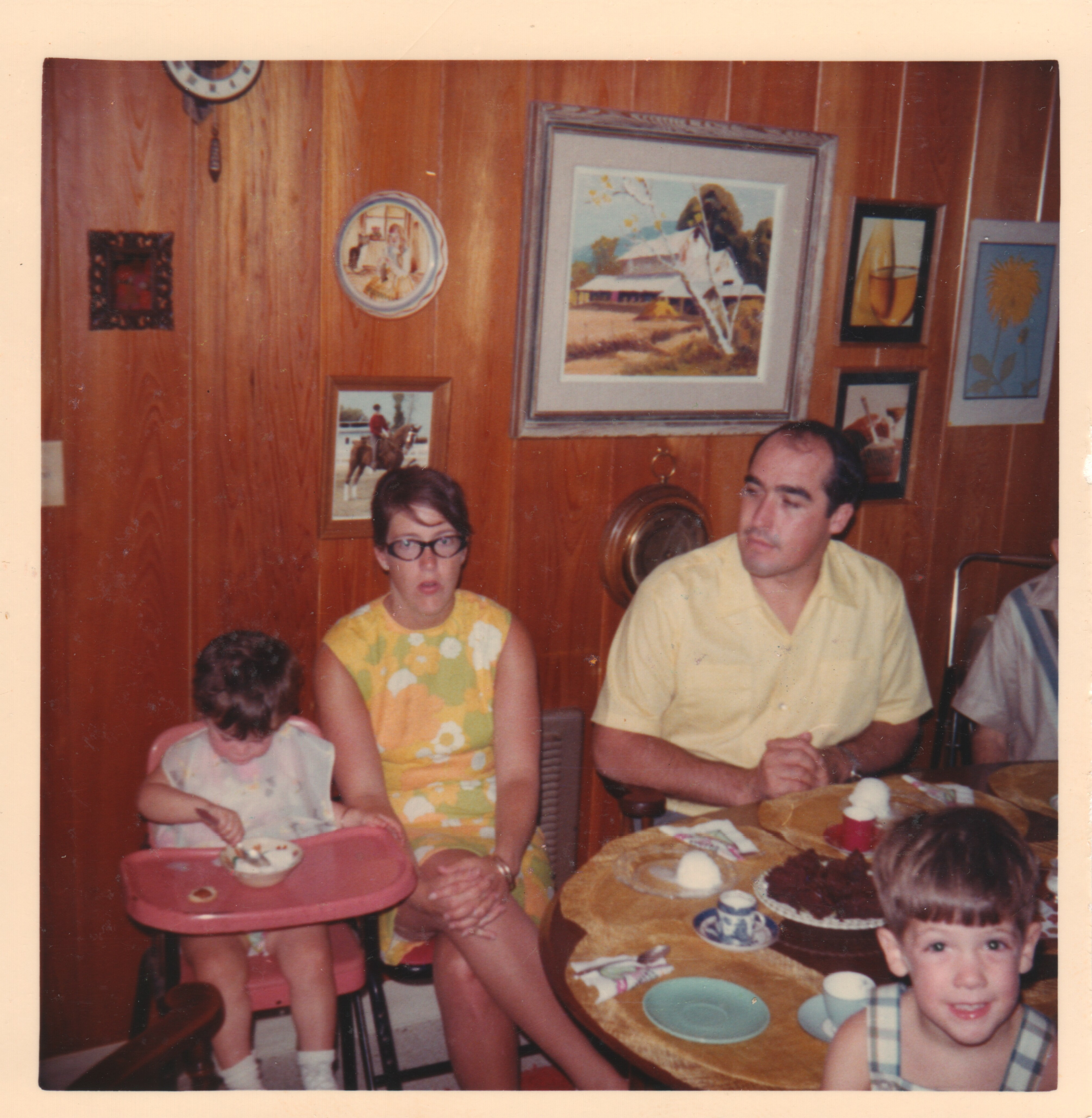 Amy (right) with young Fred and Elise at Gram and Gramp's, El Centro, est. 1969–1971