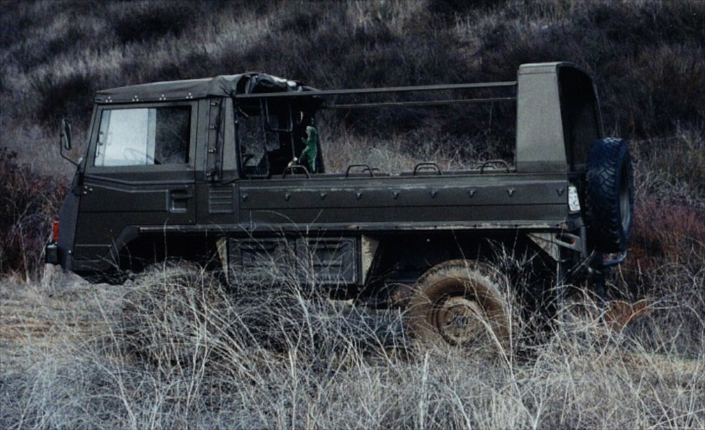 The Pinzgauer in dry brush, January 1999.