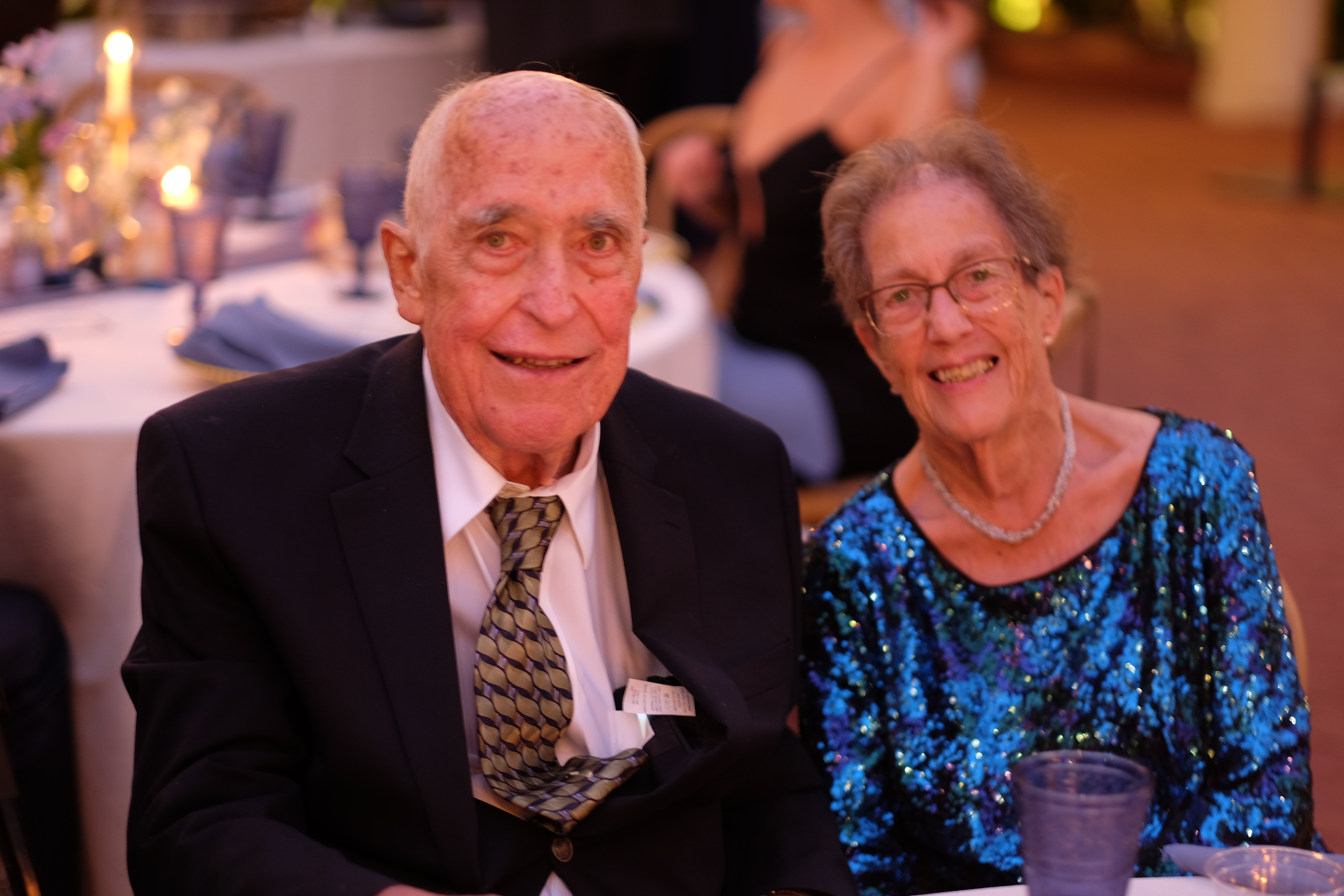 Phil and Elise at a formal dinner, September 2025 — his last year, married 60 years