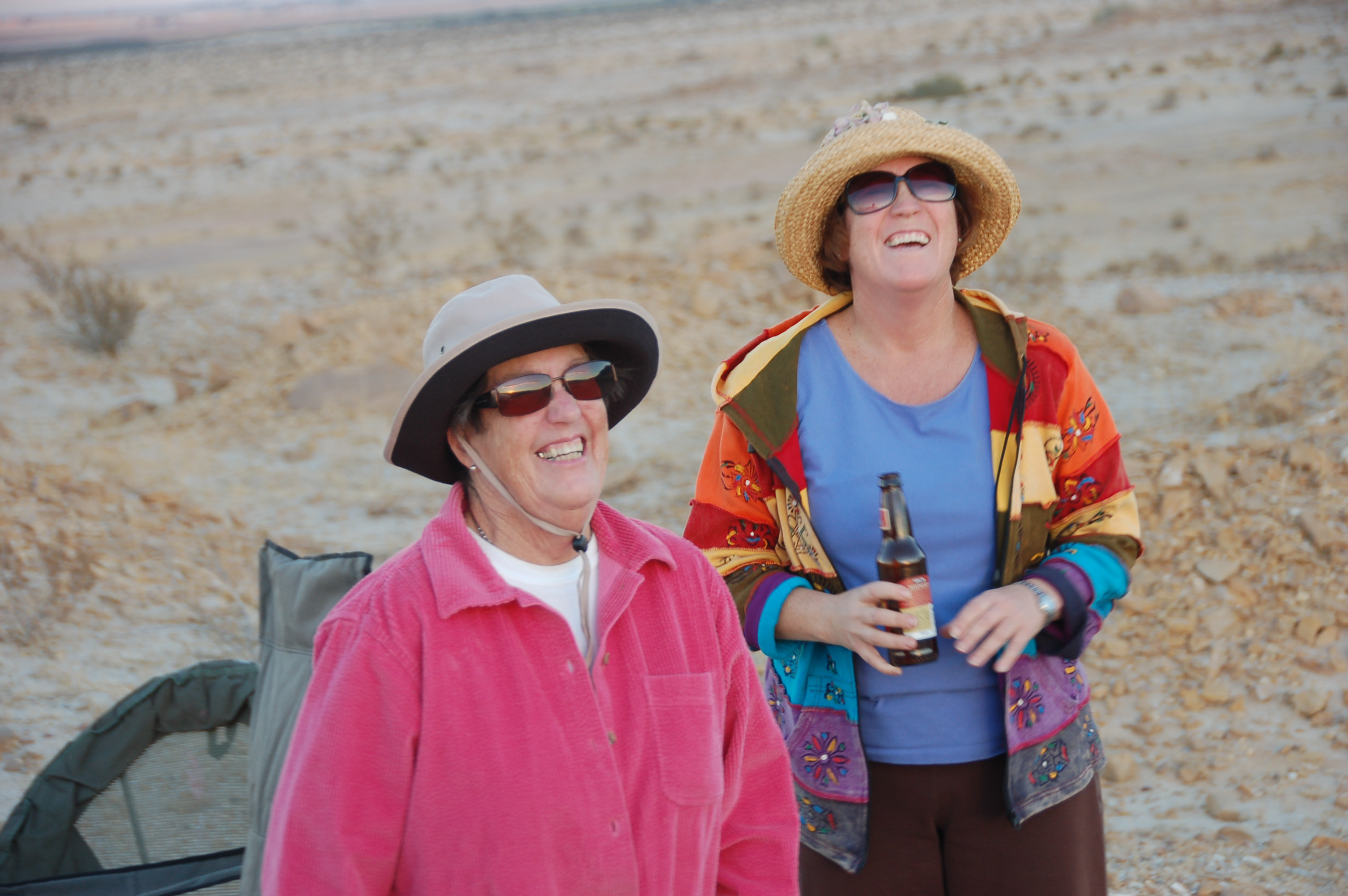 Elise and Amy at the desert camp, November 2010