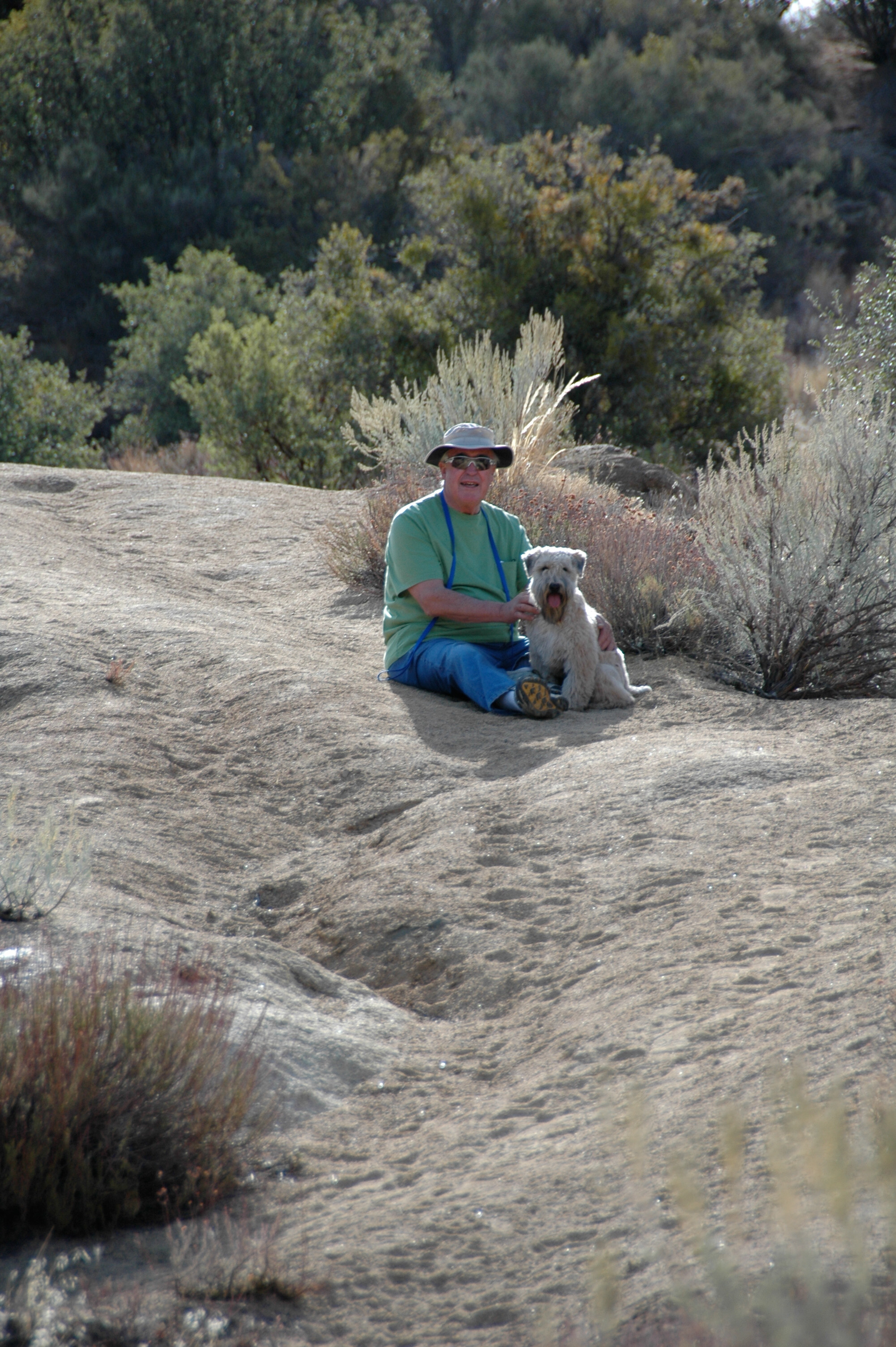 Phil Heald and Brigid on the Pine Valley walking trail, November 2007