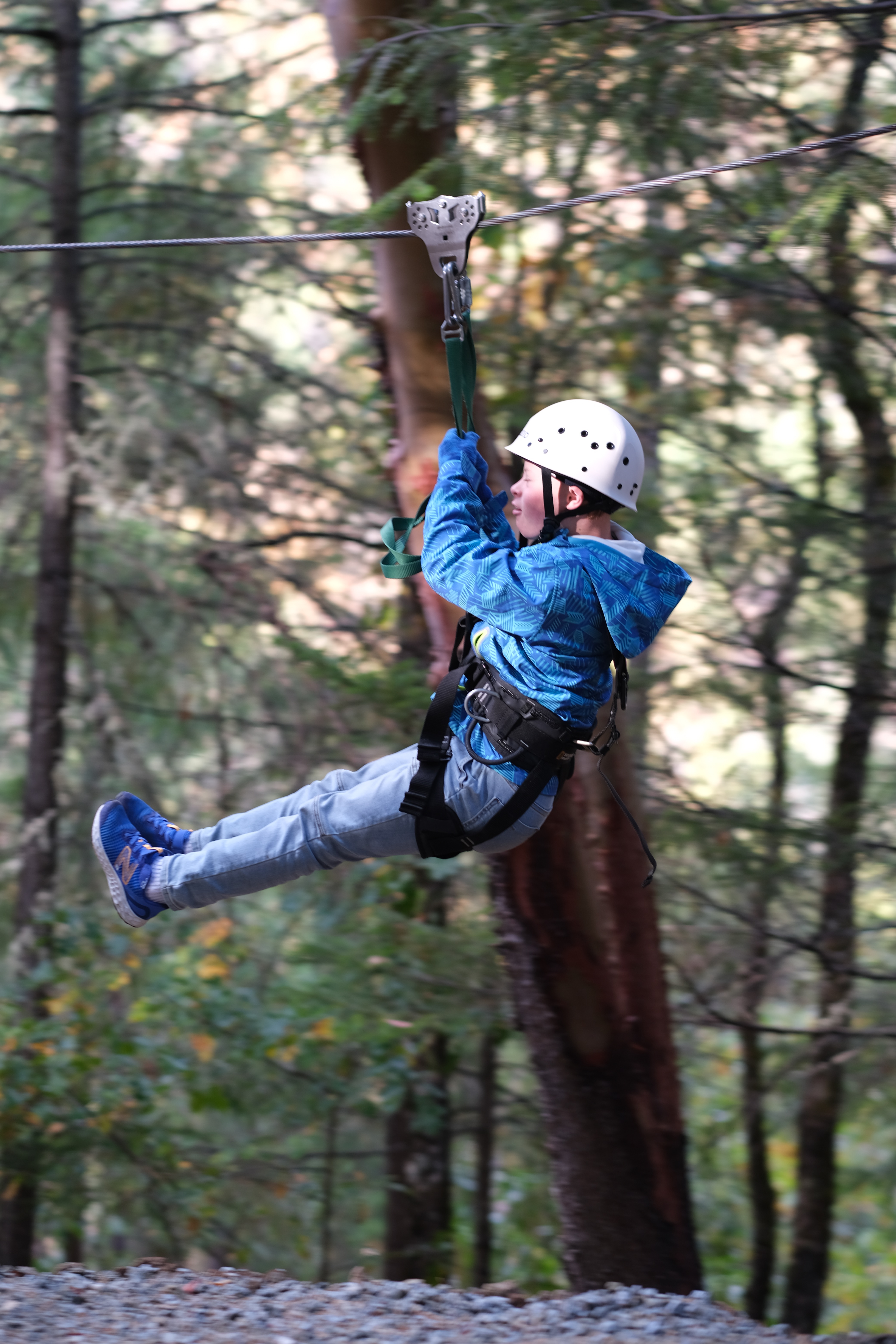Dylan on the zip line