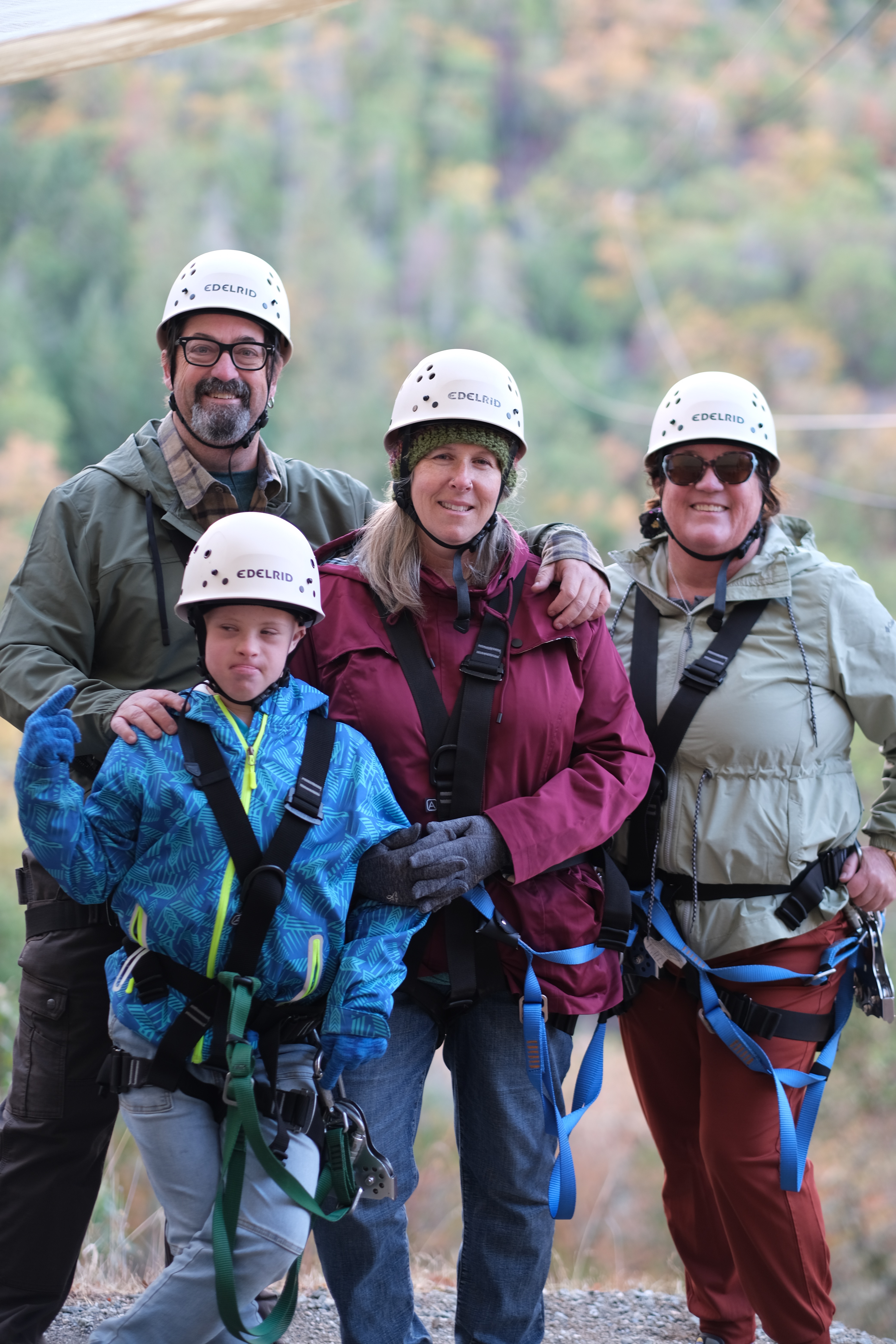 Group at the zip line