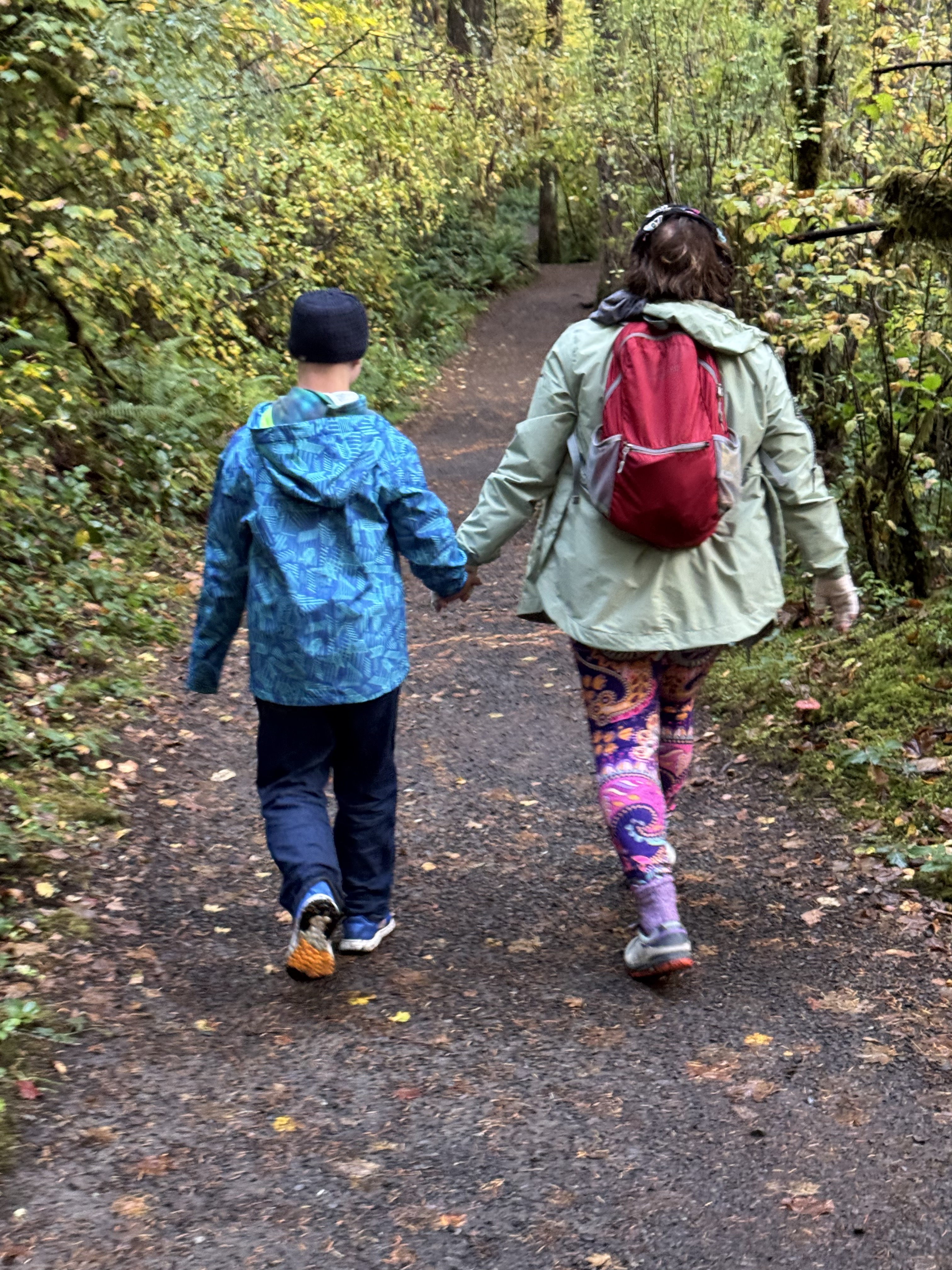 Heading down the trail